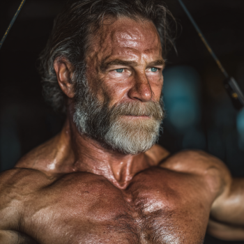 Bărbat matur pregătind o masă sănătoasă cu legume și fructe proaspete